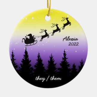 subtile, nichtbinäre Weihnachtsfeiern Keramik Ornament