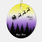 subtile, nichtbinäre Weihnachtsfeiern Keramik Ornament (Links)