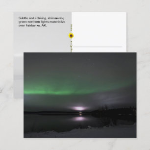 Subtile Northern Lights, Fairbanks, AK - Postkarte