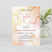 Subtile Pastel Floral Background Brautparty Einladung (Stehend Vorderseite)