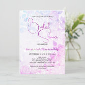 Subtile Pastel Floral Background Brautparty Einladung (Stehend Vorderseite)