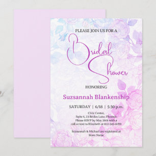 Subtile Pastel Floral Background Brautparty Einladung