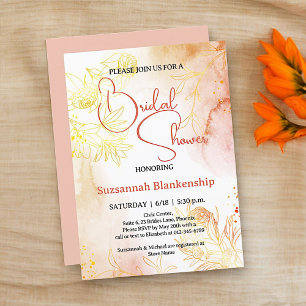 Subtile Pastel Floral Background Brautparty Einladung