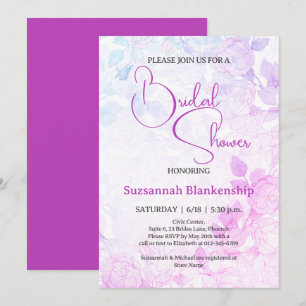 Subtile Pastel Floral Background Brautparty Einladung