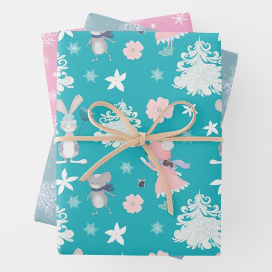 Subtile 🎄 Pastell Weihnachtsmuster, Sondertext  Geschenkpapier Set (Beispiel)