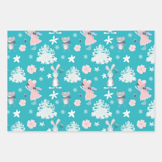 Subtile 🎄 Pastell Weihnachtsmuster, Sondertext  Geschenkpapier Set (Vorderseite)