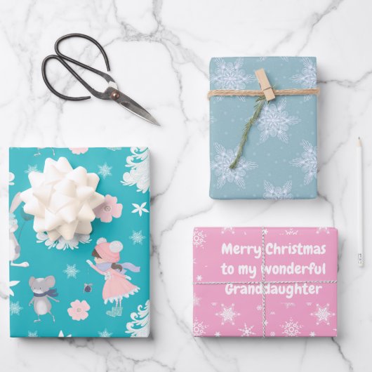 Subtile 🎄 Pastell Weihnachtsmuster, Sondertext  Geschenkpapier Set (Vorderseite)