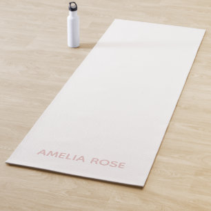Subtile personalisierte sanfte Blush-Pink auf Weiß Yogamatte