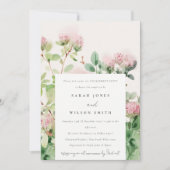 Subtile Pink Aquarell Blumengarten Verlobung Einladung (Vorderseite)