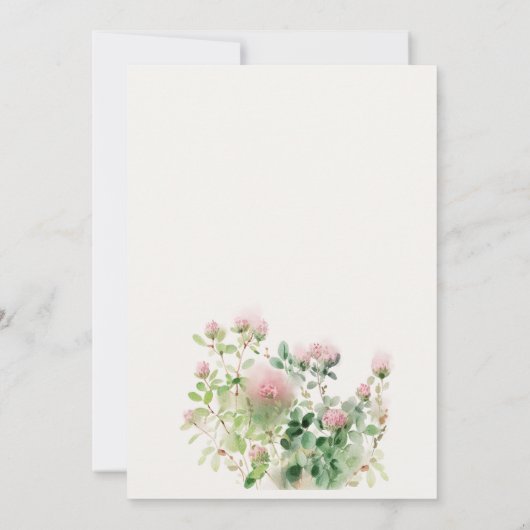 Subtile Pink Aquarell Blumengarten Verlobung Einladung (Rückseite)