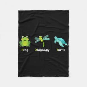 Subtile Political Humor Frog Dragonfly Turtle Shir Fleecedecke