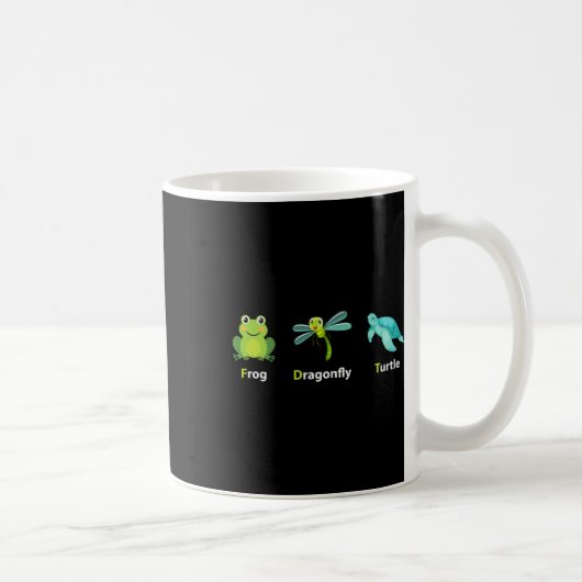 Subtile Political Humor Frog Dragonfly Turtle Shir Kaffeetasse (Rechts)