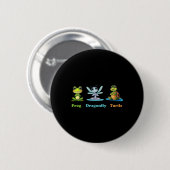 Subtile Political Humor Frog Dragonfly Yoga Button (Vorne & Hinten)