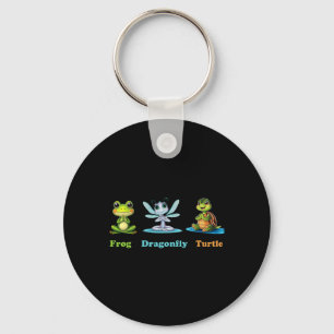 Subtile Political Humor Frog Dragonfly Yoga Schlüsselanhänger