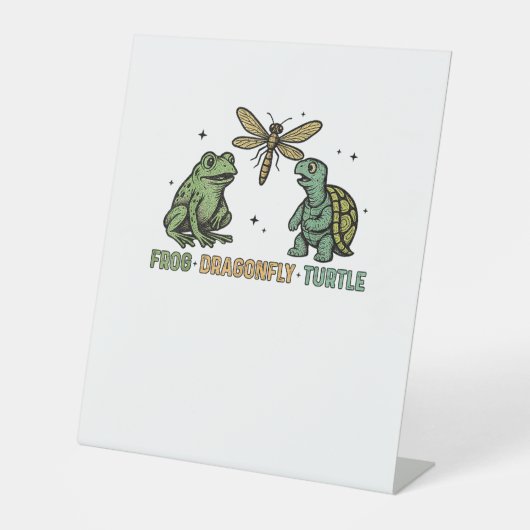 Subtile politische Humor Anti-Trump Frog Dragonfly Sockelschild (Vorderseite)