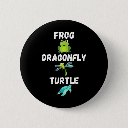 Subtile Politische Humor Frosch Dragonfly Schildkr Button (Vorderseite)