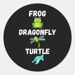 Subtile Politische Humor Frosch Dragonfly Schildkr Runder Aufkleber