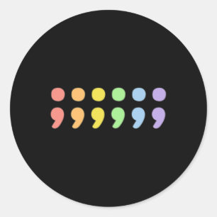 Subtile Pride Mental Health Semicolon Lgbtqia+ Lgb Runder Aufkleber
