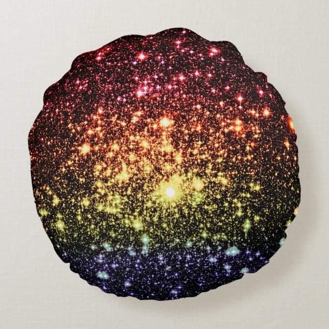 Subtile Rainbow Round Kissen (Rückseite)