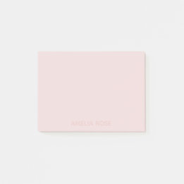 Subtile rosa Bezeichnung auf weichem Rosa Post-it Klebezettel