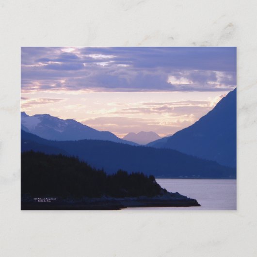 Subtile rosa Inside Passage Sunset Postkarte (Vorderseite)