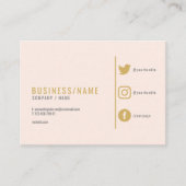 Subtile rosa Social Media Icons Spaß Visitenkarte (Vorderseite)