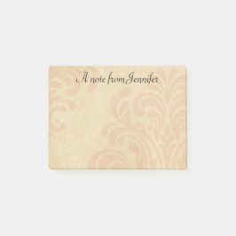 Subtile rosa und beige Damaskus mit Individuelle N Post-it Klebezettel