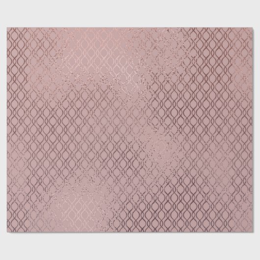 Subtile Rose Gold Lattice Muster auf Rosa Rosa Geschenkpapier (Flach)