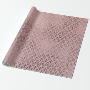 Subtile Rose Gold Lattice Muster auf Rosa Rosa Geschenkpapier