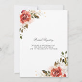 Subtile Rot und Weiß BlütenBouquet Bridal Brunch Einladung (Rückseite)