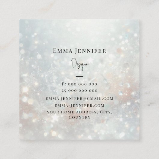 Subtile, sanfte Glitzer-Hintergründe Quadratische Visitenkarte (Rückseite)
