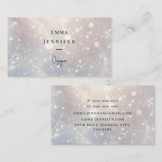 Subtile, sanfte Glitzer-Hintergründe Visitenkarte (Vorne/Hinten)