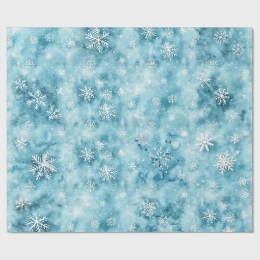 Subtile Schneeflocken Geschenkpapier (Flach)