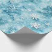 Subtile Schneeflocken Geschenkpapier (Ecke)