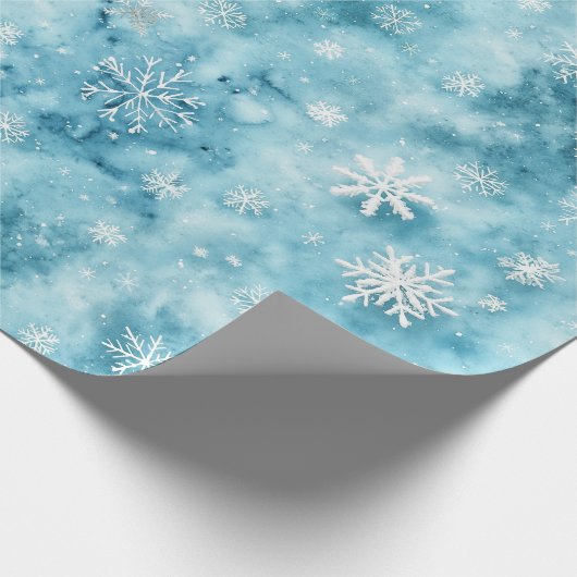 Subtile Schneeflocken Geschenkpapier (Ecke)