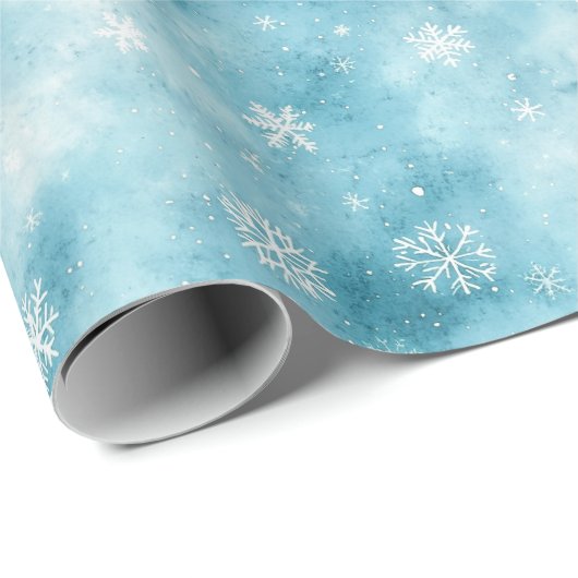 Subtile Schneeflocken Geschenkpapier (Rolleneckpunkt)