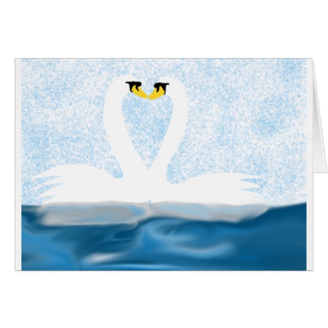 Subtile Schwäne in der Liebe (Herzformen) Kunstges (Vorderseite (Horizontal))