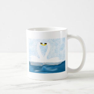 Subtile Schwäne in der Liebe (Herzformen) Kunstges Kaffeetasse