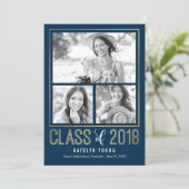 Subtile Shine EDITABLE FARBE Abschluss Card Einladung (Stehend Vorderseite)