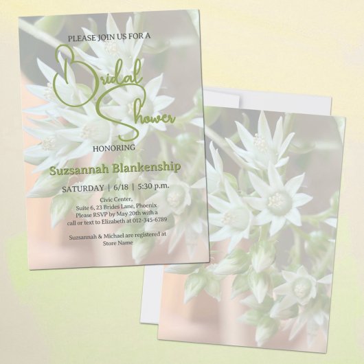 Subtile Sukkuline florale Background Brautparty Einladung