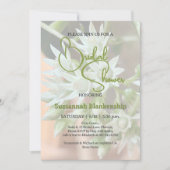 Subtile Sukkuline florale Background Brautparty Einladung (Vorderseite)