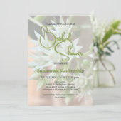 Subtile Sukkuline florale Background Brautparty Einladung (Stehend Vorderseite)