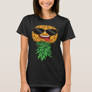 Subtile Swinger Lifestyle Upside Down Ananas Männe T-Shirt