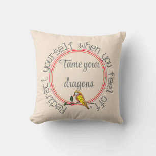 Subtile Tan Natural personalize Text Bird Kissen