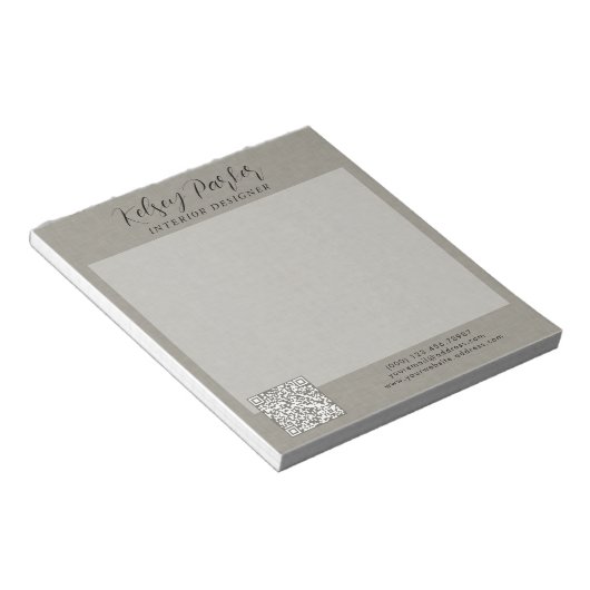Subtile Textur Anpassbare QR-Code Editor Notizblock (angewinkelt)