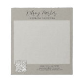 Subtile Textur Anpassbare QR-Code Editor Notizblock (Vorderseite)