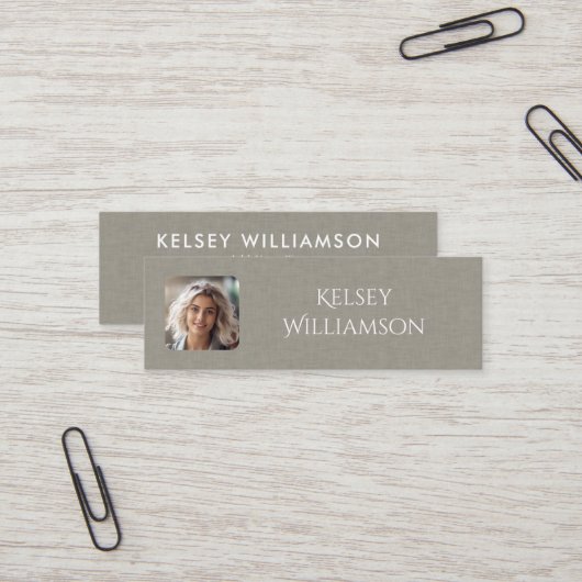 Subtile Textur Foto Mini Business Card Visitenkarte (Vorderseite/Rückseite Beispiel)