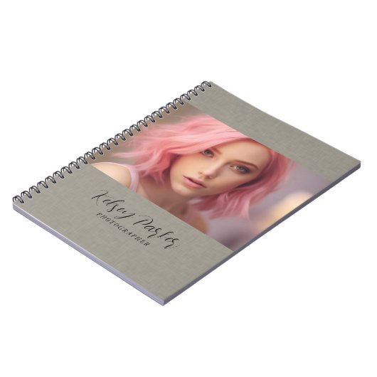 Subtile Texture Personalizable Foto Notebook Notizblock (Linke Seite)