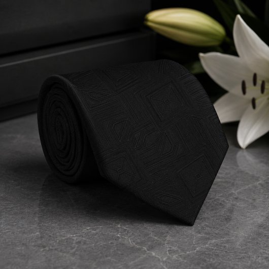 Subtile tonale geometrische Trauer Krawatte