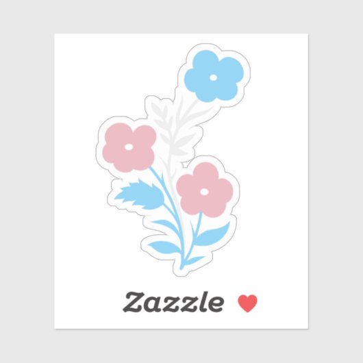 Subtile Trans Flag Blume Aufkleber (Blatt)